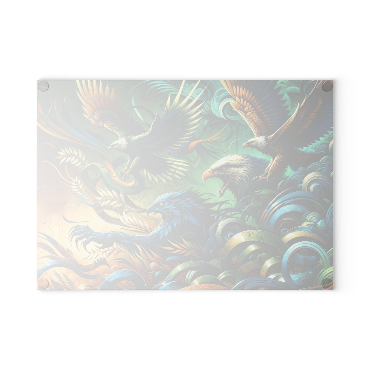Tempered Glass Jaguar Cutting Board with Graffiti Jungle Art